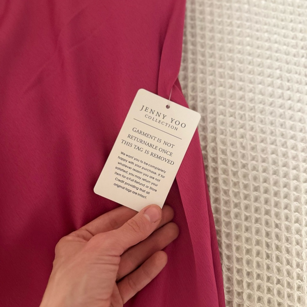 Jenny Yoo NWT Bellini Slip Fuchsia Pink Dress Small Satin - Picture 7 of 10